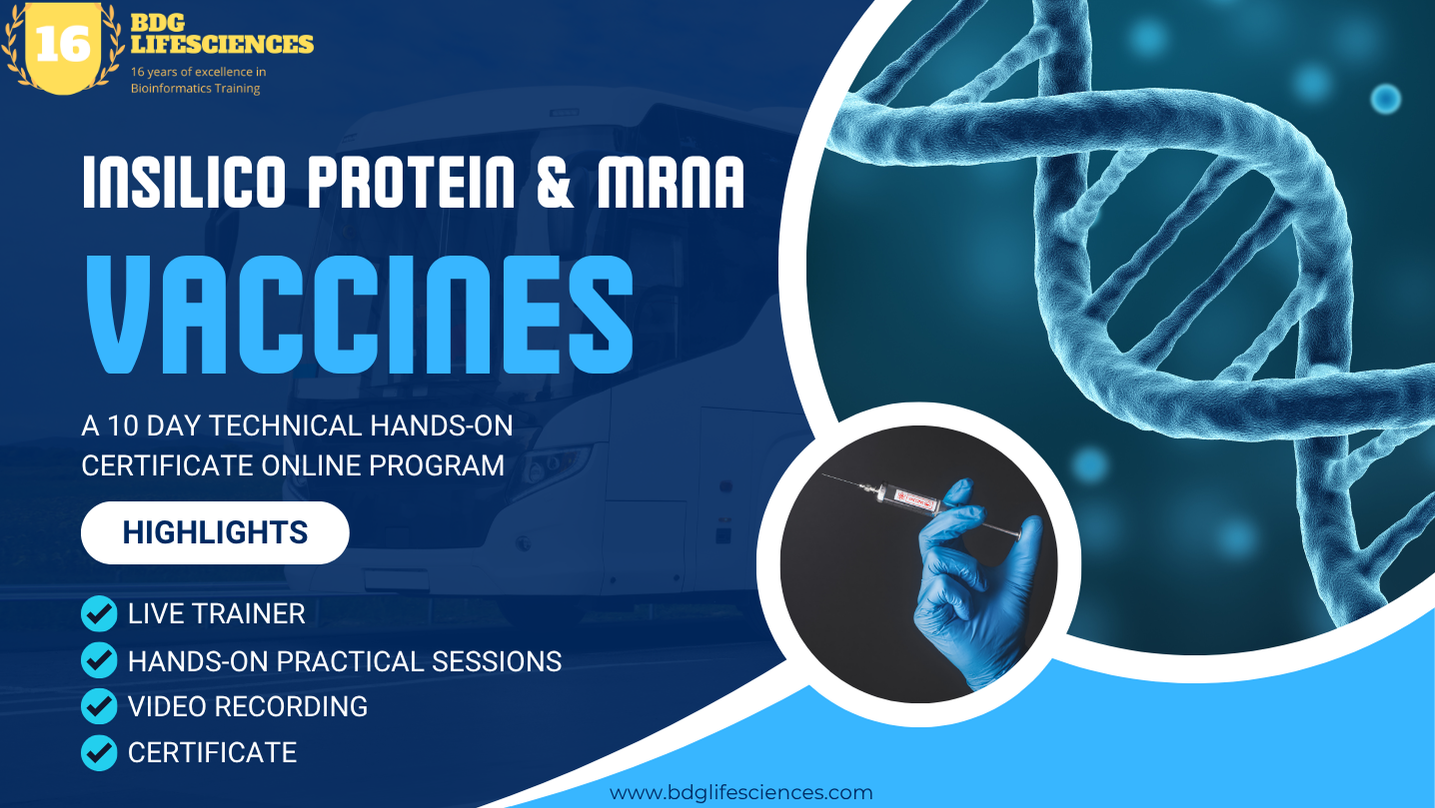 Insilico Protein & mRNA Vaccine Design Certificate Workshop Online of 10 Days